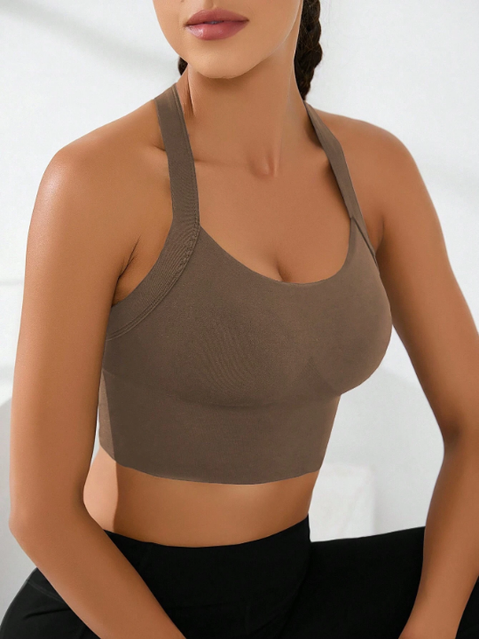 Yoga Basic Crisscross Backless Crop Tank Top