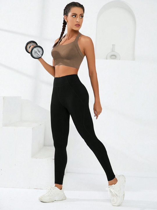 Yoga Basic Crisscross Backless Crop Tank Top