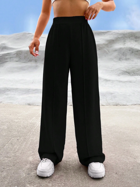 EZwear Summer Black Y2k Solid Wide Leg Pants Dress Pants