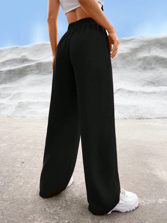 EZwear Summer Black Y2k Solid Wide Leg Pants Dress Pants