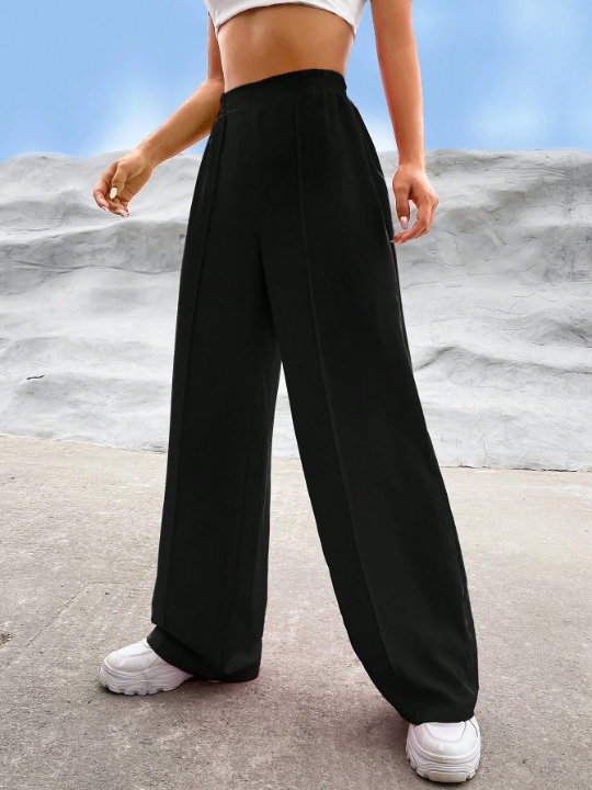 EZwear Summer Black Y2k Solid Wide Leg Pants Dress Pants