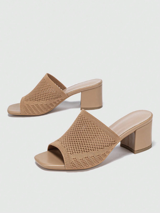 Women Minimalist Chunky Heeled Mule Sandals, Elegant Summer Sandals