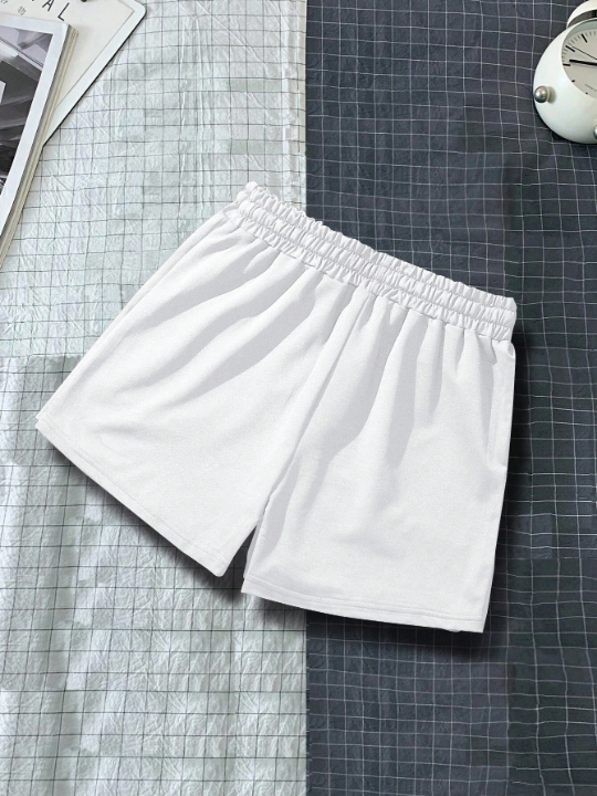 Manfinity Homme Men Drawstring Waist Slant Pocket Shorts