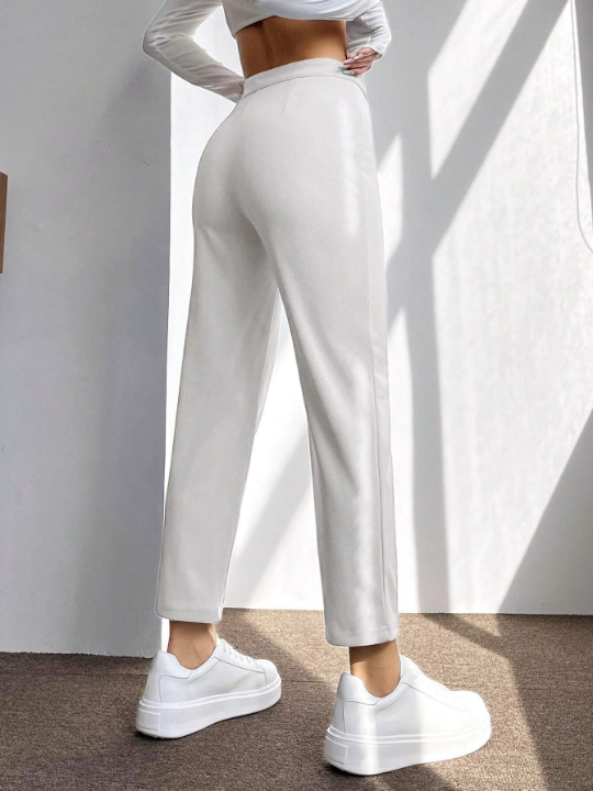 PETITE High Waist Seam Detail Cropped Pants