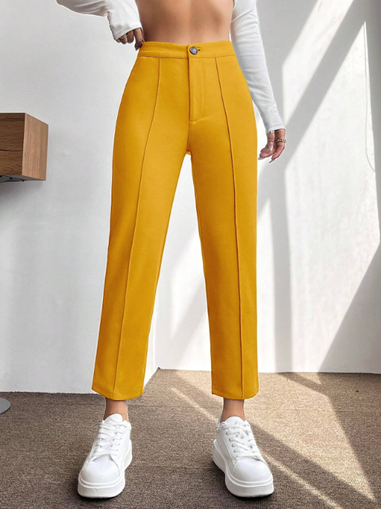 PETITE High Waist Seam Detail Pants