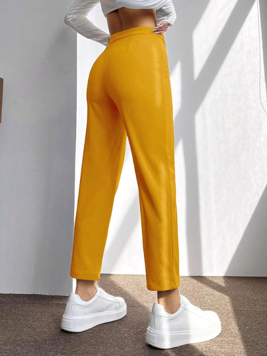 PETITE High Waist Seam Detail Pants