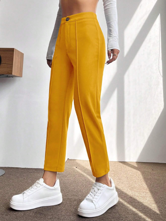 PETITE High Waist Seam Detail Pants