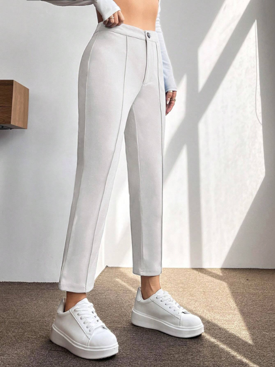 PETITE High Waist Seam Detail Cropped Pants