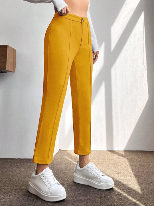 PETITE High Waist Seam Detail Pants