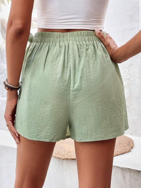 Frenchy Solid Knot Side Wrap Skort