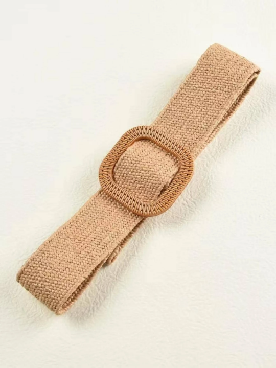 1pc Women's Elastic Woven Pp Grass Waistband