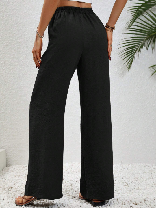 LUNE Drawstring Waist Wide Leg Pants