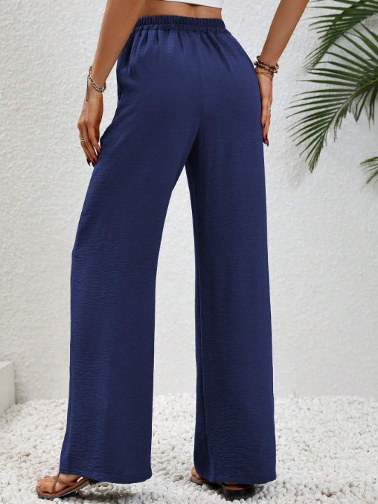 LUNE Drawstring Waist Wide Leg Pants