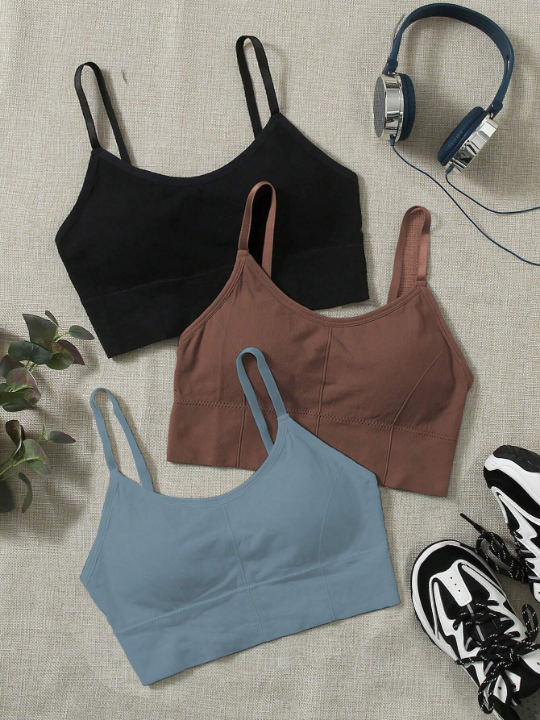 Yoga Basic 3pcs Solid Sports Bra