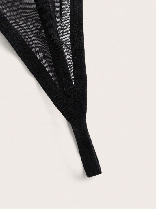 Fringe Hem Halter Lingerie Set