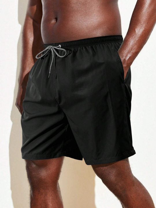 Manfinity Swimmode Men Drawstring Waist Slant Pocket Swim Trunks