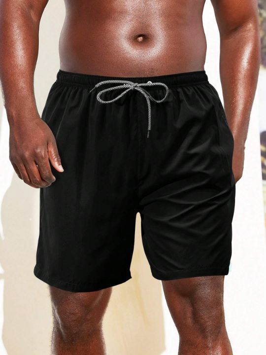 Manfinity Swimmode Men Drawstring Waist Slant Pocket Swim Trunks