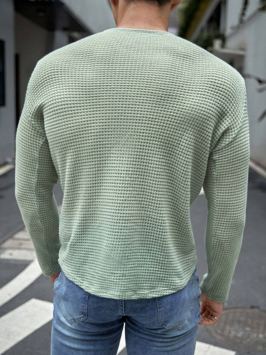 Manfinity Homme Men Solid Waffle Knit Tee