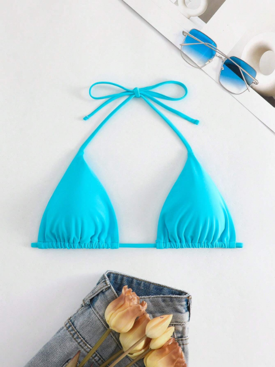 Swim Basics Halter Triangle Bikini Top