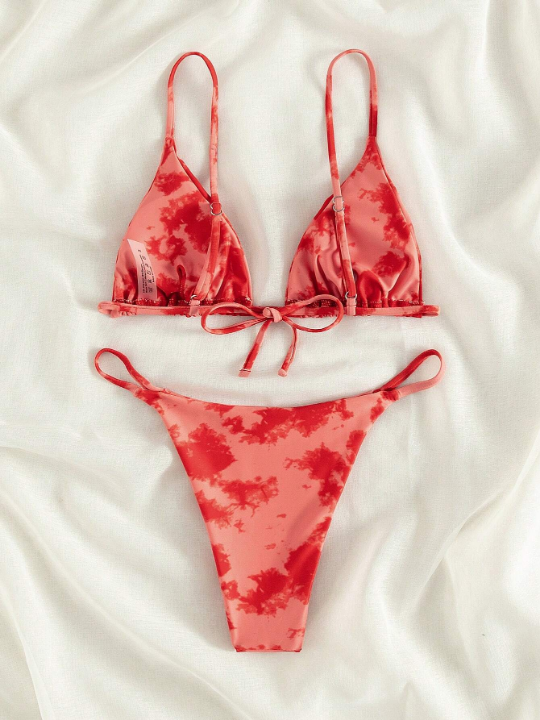 Tie Dye Triangle Bikini Swimsuit