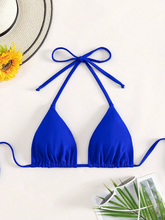 Swim Basics Halter Triangle Bikini Top