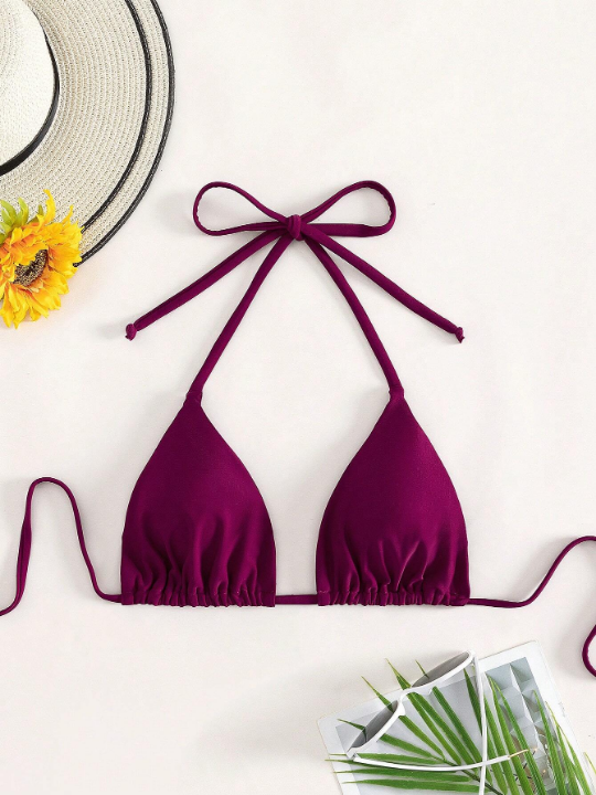 Swim Basics Halter Triangle Bikini Top