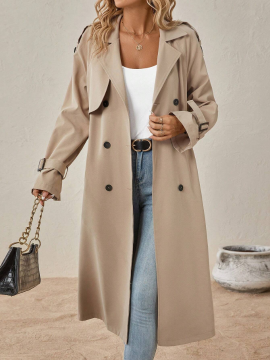 Clasi Raglan Sleeve Double Breasted Belted Trench Coat