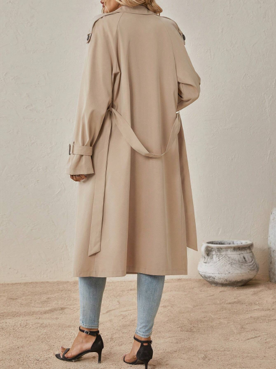 Clasi Raglan Sleeve Double Breasted Belted Trench Coat