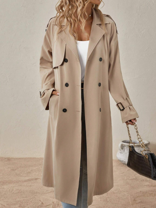 Clasi Raglan Sleeve Double Breasted Belted Trench Coat