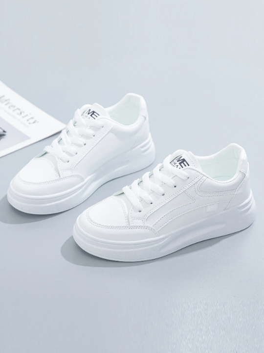 New Arrival 2023 Women's Thick-soled College-style White Sneakers, Casual Sports Shoes For Students