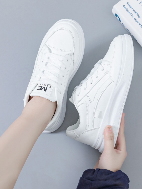 New Arrival 2023 Women's Thick-soled College-style White Sneakers, Casual Sports Shoes For Students