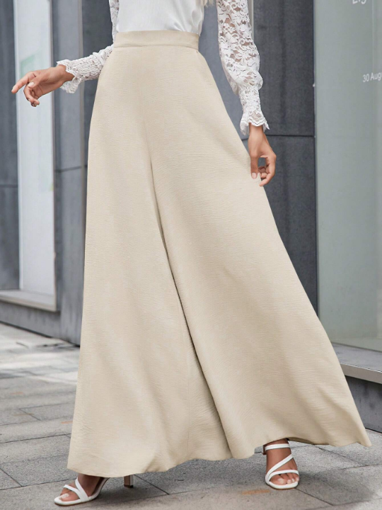 VCAY Solid Slant Pocket Wide Leg Pants