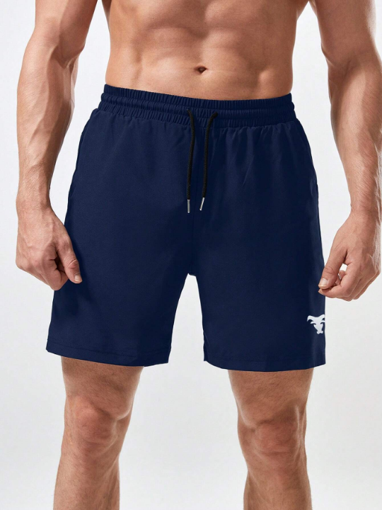 Sport Corelite Men Cattle Print Drawstring Waist Sports Shorts