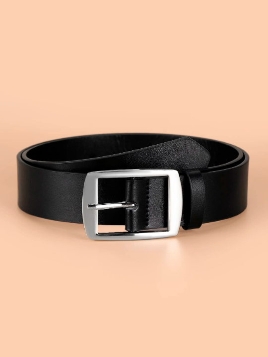 1pc Large Buckle Pu Leather Belt