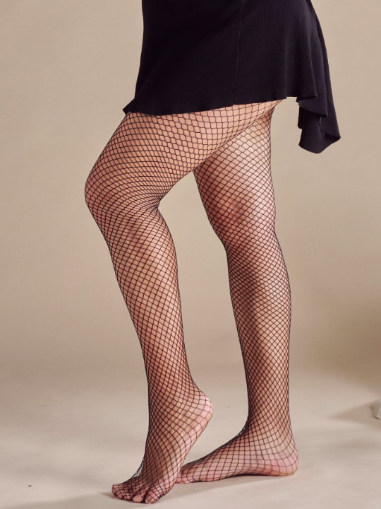 1 Pair Plus Size Ladies Fishnet Socks Basic Versatile Daily Wear Fishnet Socks