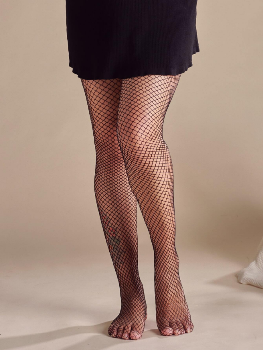 1 Pair Plus Size Ladies Fishnet Socks Basic Versatile Daily Wear Fishnet Socks