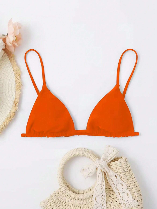 Swim Basics Solid Triangle Bikini Top