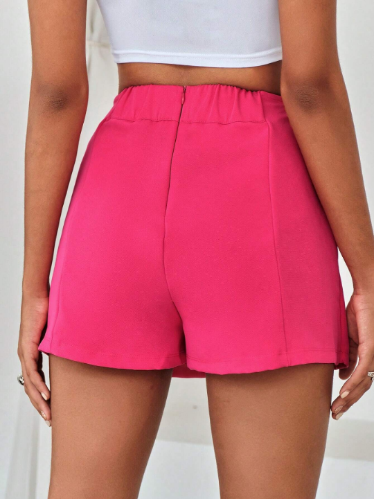 Solid Split Hem Skort