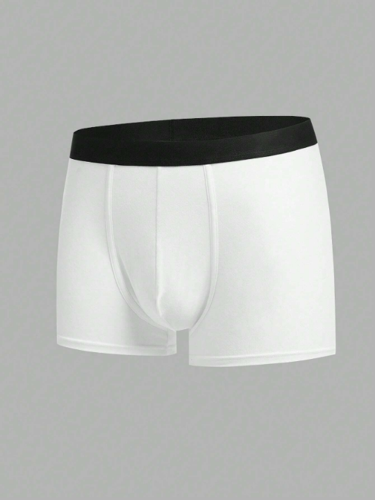 Men 5pcs Tape-waistband Contrast Tape Boxer Brief