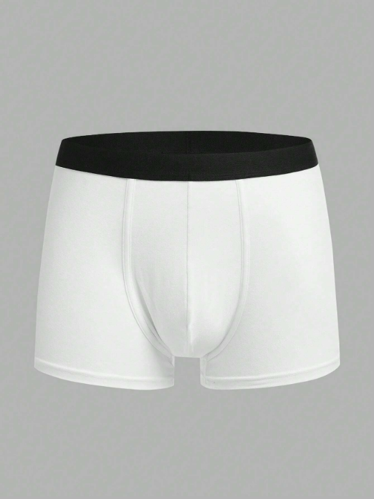 Men 5pcs Tape-waistband Contrast Tape Boxer Brief