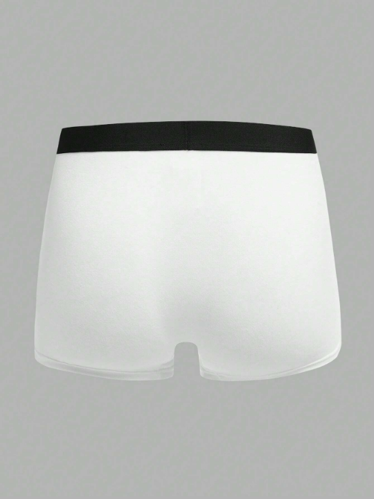 Men 5pcs Tape-waistband Contrast Tape Boxer Brief