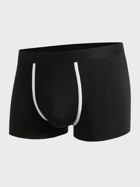Men 5pcs Contrast Binding Boxer Brief
