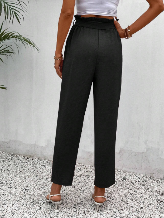 Frenchy Paperbag Waist Belted Pants