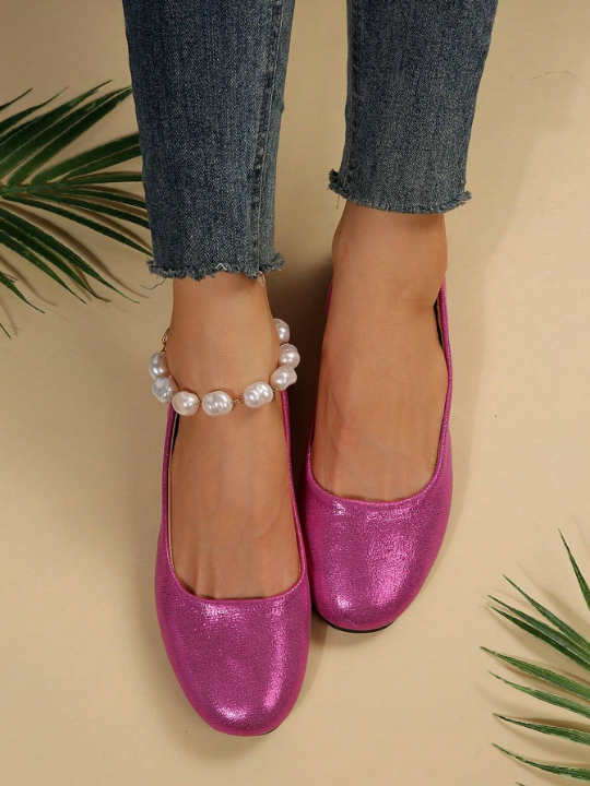 Women Metallic Ballet Flats, Funky Outdoor Flats