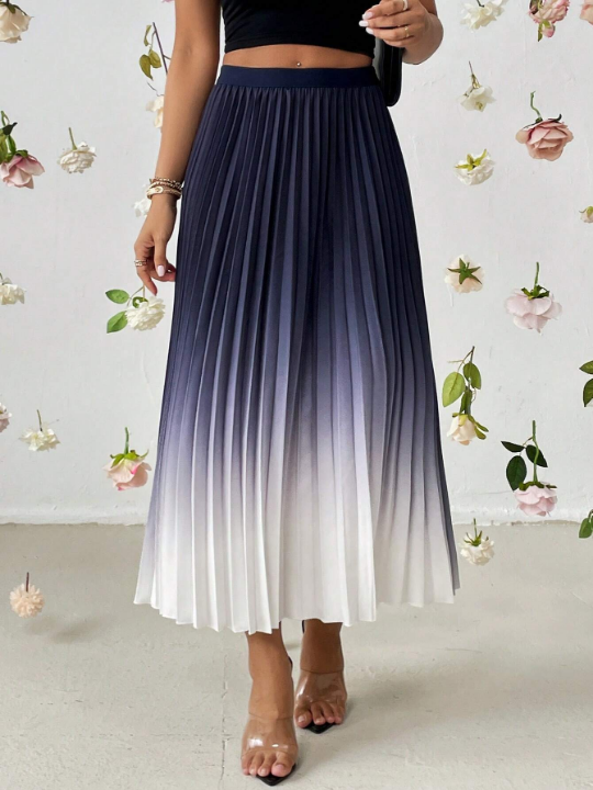 Priv Ombre Pleated Skirt