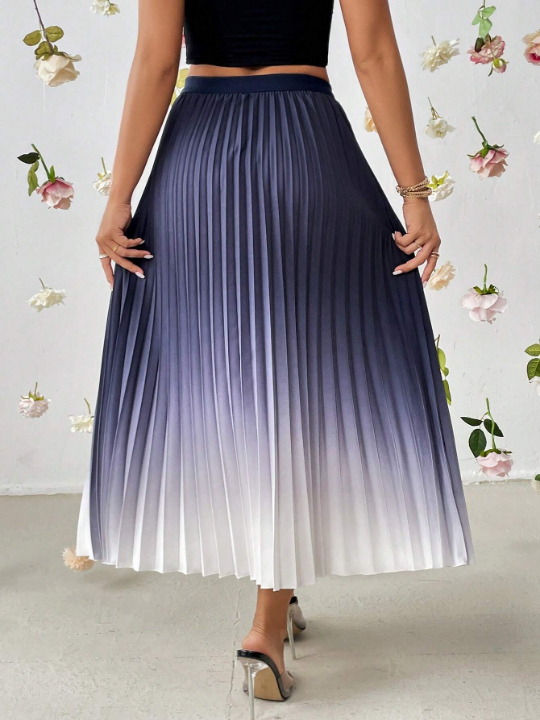 Priv Ombre Pleated Skirt