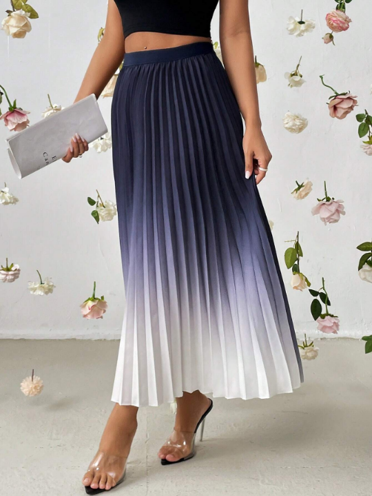 Priv Ombre Pleated Skirt