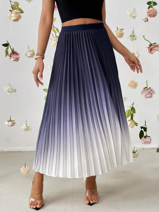 Priv Ombre Pleated Skirt