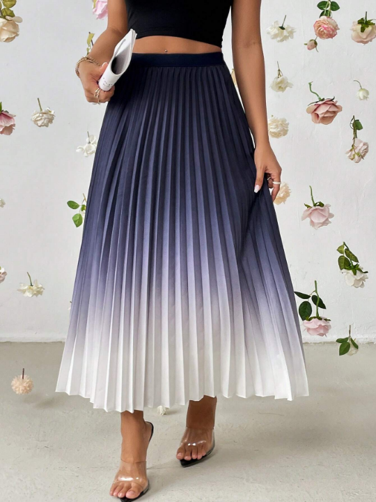 Priv Ombre Pleated Skirt