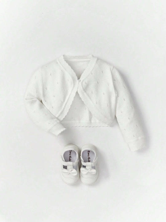 Baby Girl Scallop Trim Cardigan